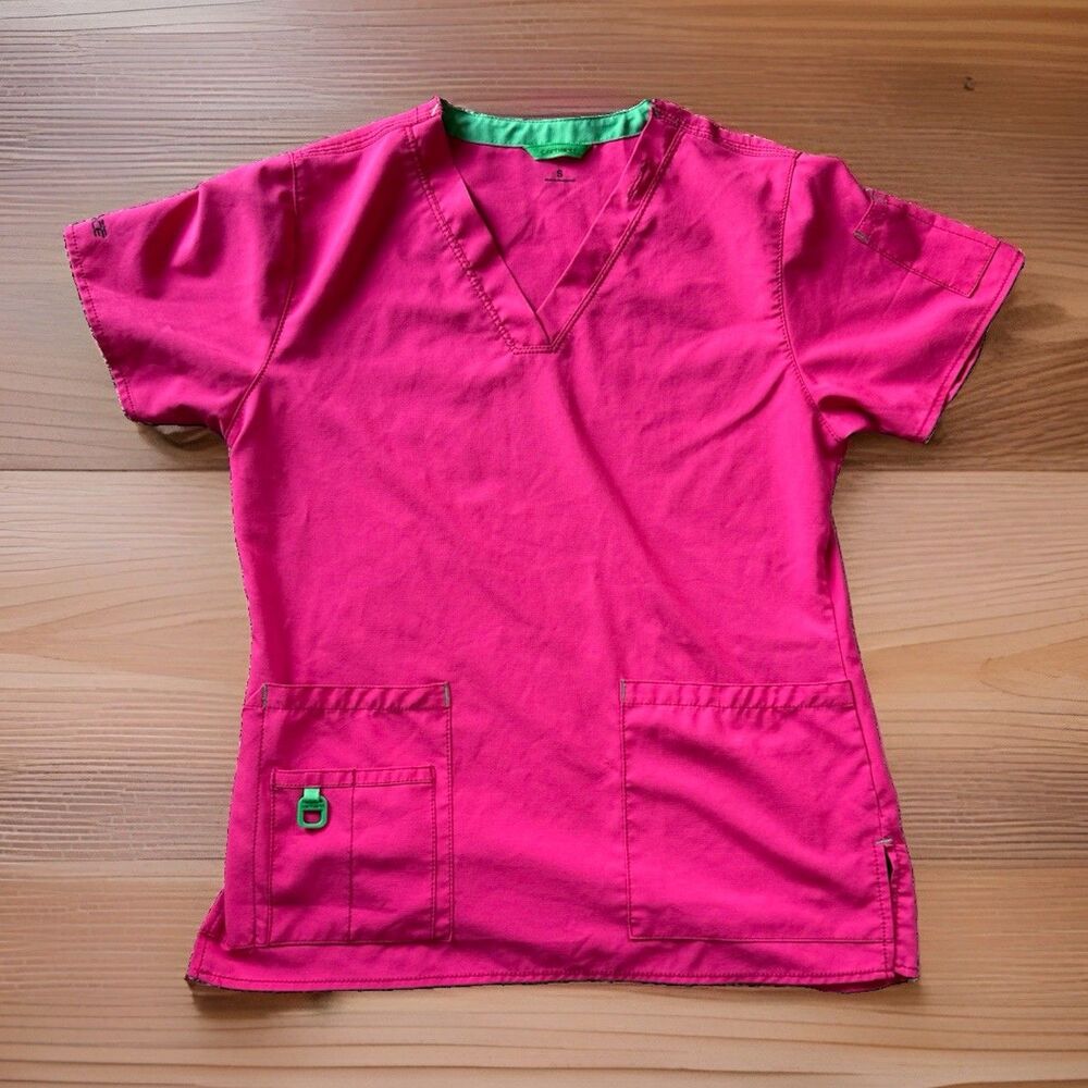 🔥Carhartt Force Womens Scrub Top Shirt Small V Neck Short Sleeve Top